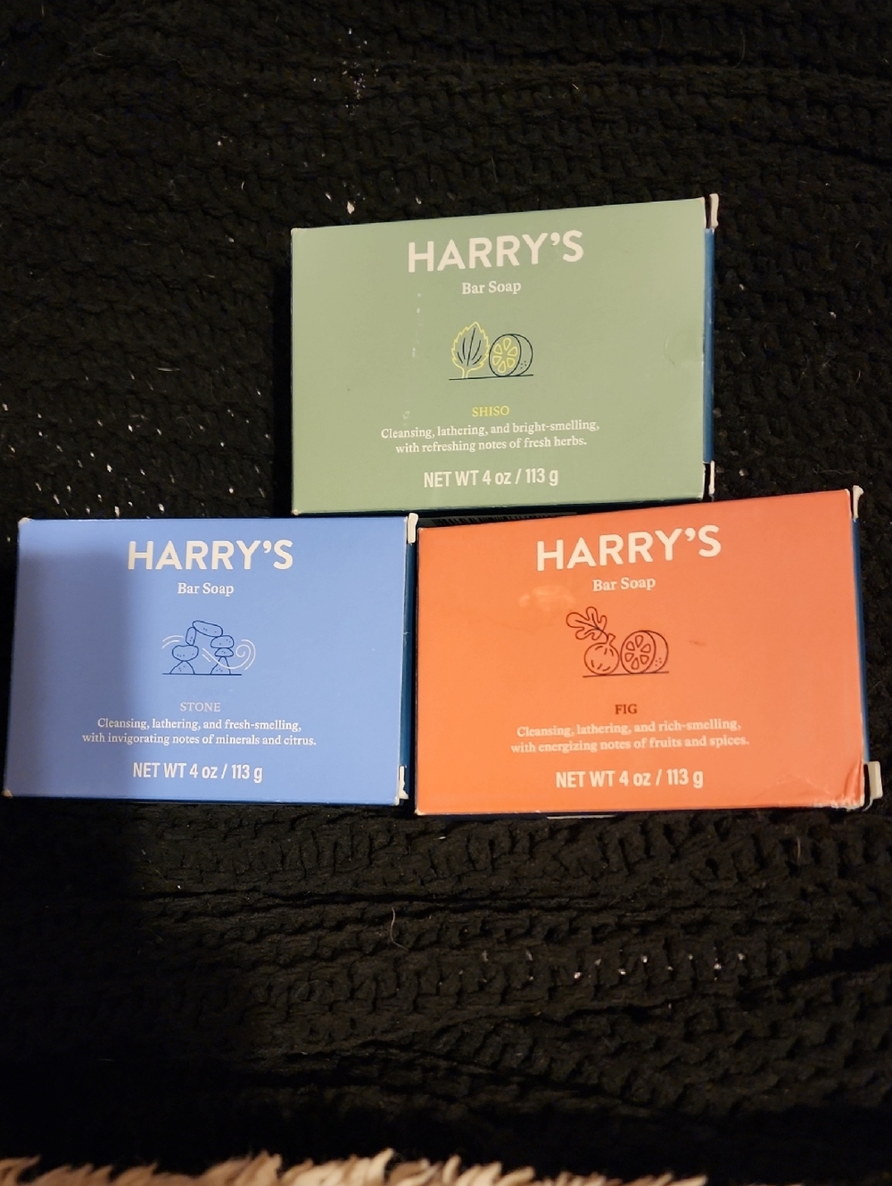 Bar Soap Trio - Shiso Green, Stone Blue, Fig Orange